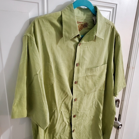 Caribbean 100% Silk Button-Down Shirt - Picture 3 of 8